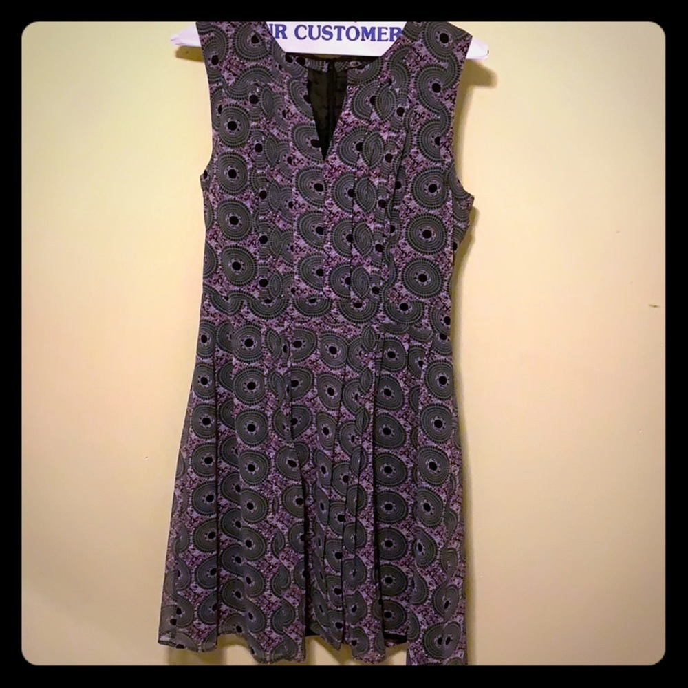 Patterned Purple and Gray Halogen Dress